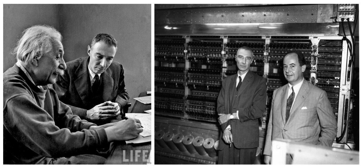 Albert Einstein、Oppenheimer and John von Neumann