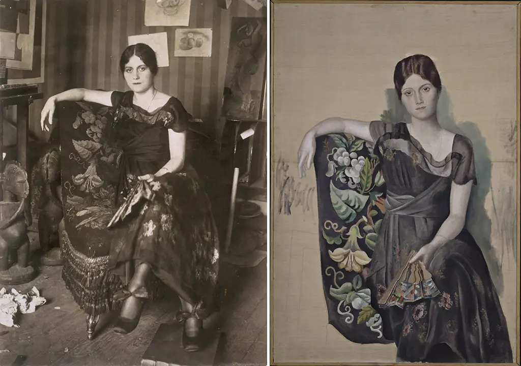 Olga_Khokhlova_in_Picasso's_Montrouge_studio,_spring_1918