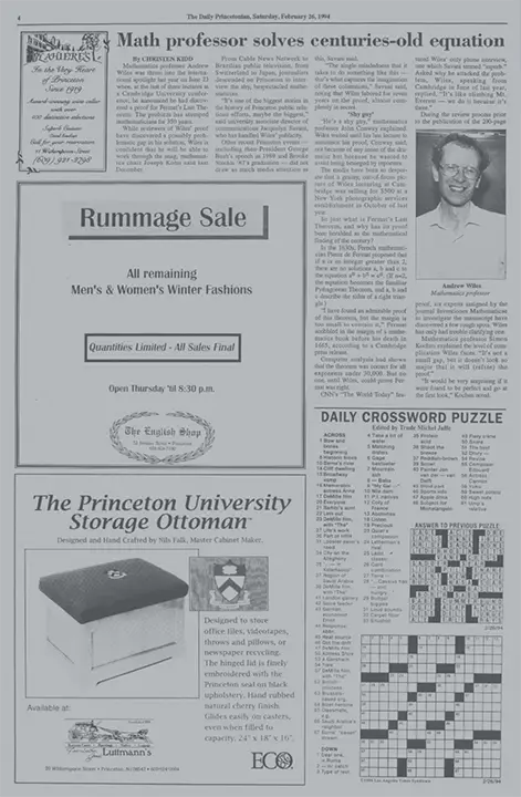 Daily Princetonian Special Alumni Day Issue, Volume 118, Number 21, 26 February 1994