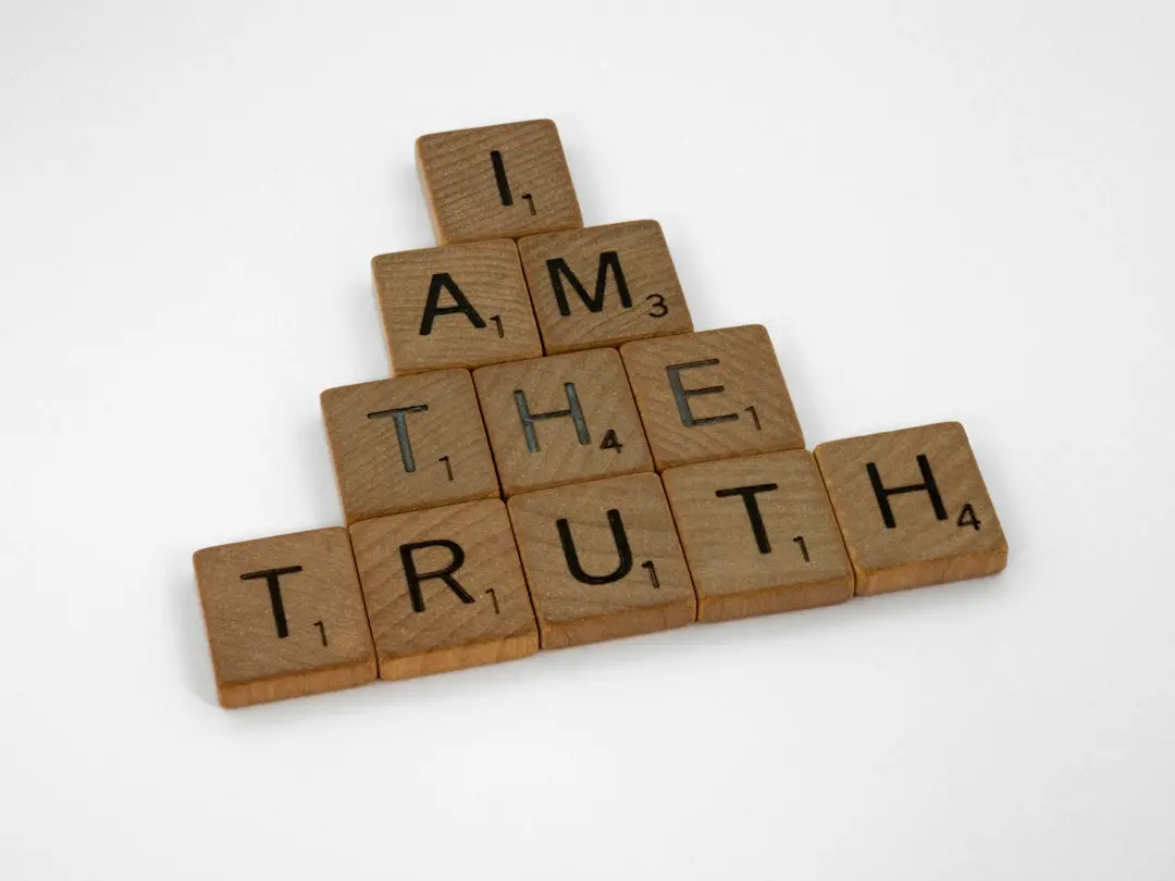 a scrabbled scrabble of the word i am the truth
